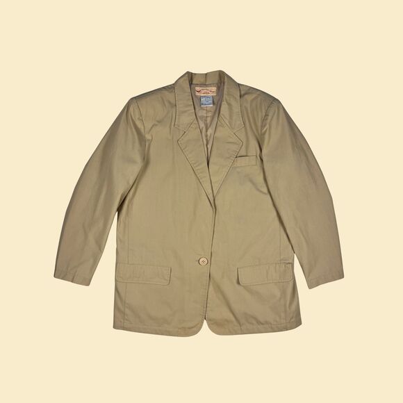 1990s beige/tan blazer by Haband Travel Smart, vintage 90s size S beige jacket - Picture 1 of 8